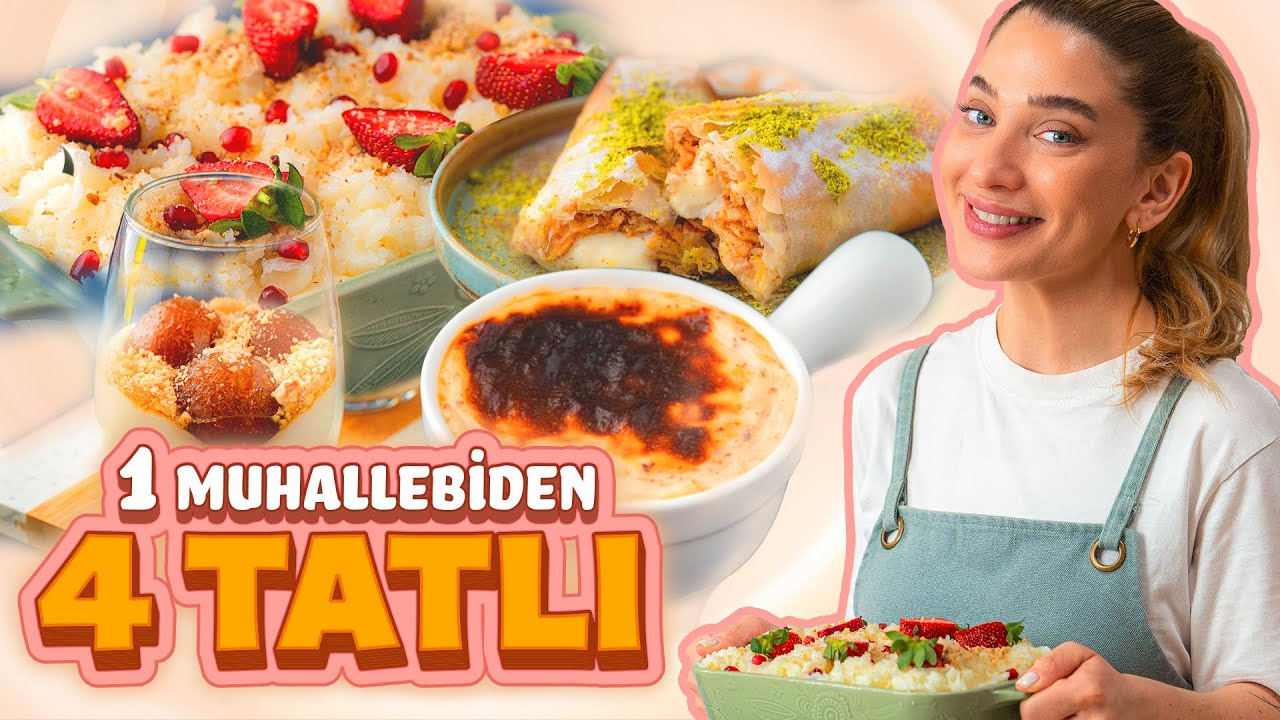 1 Muhallebiden 4 Çeşit Tatlı Tarifi / Ramazan Tatlıları
