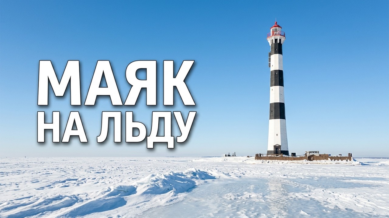 Ледяная дорога к 100-летней истории.Задний створный маяк. Кронштадт.