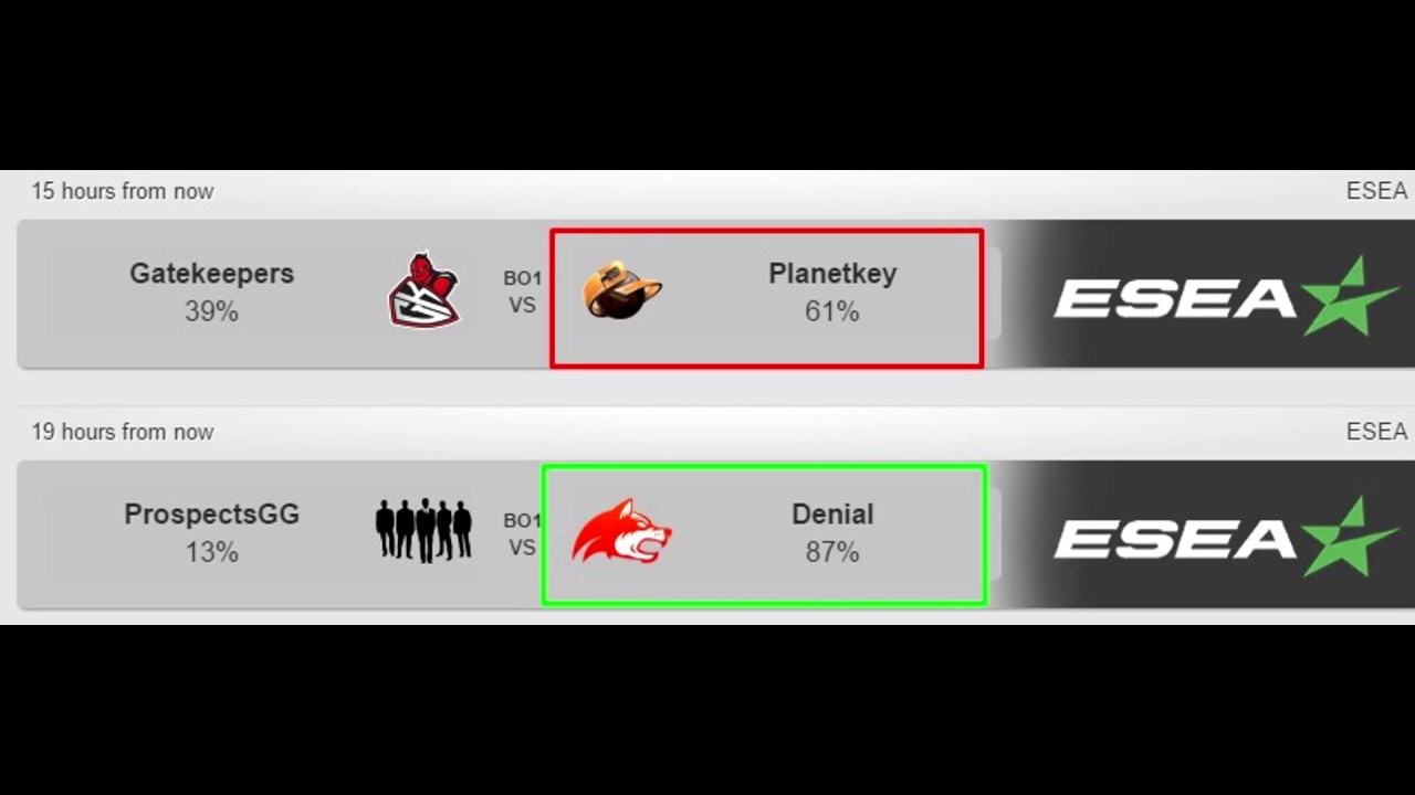 CSGO Lounge Betting Predictions - Gatekeepers Vs PlanetKey, ProspectsGG Vs Denial