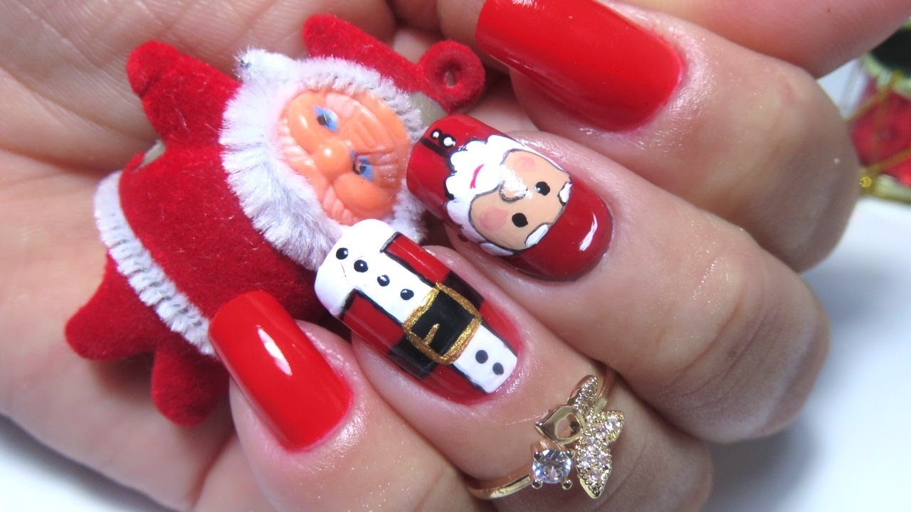 Unhas decoradas natalinas( nail art christmas)