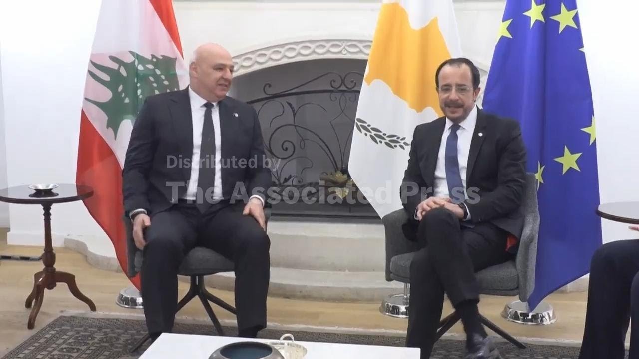 Cyprus President Nikos Christodoulides meets Lebanon's President Joseph Aoun