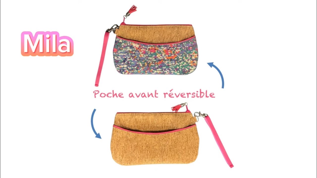 Coudre la pochette Mila - Poche avant réversible et dragonne