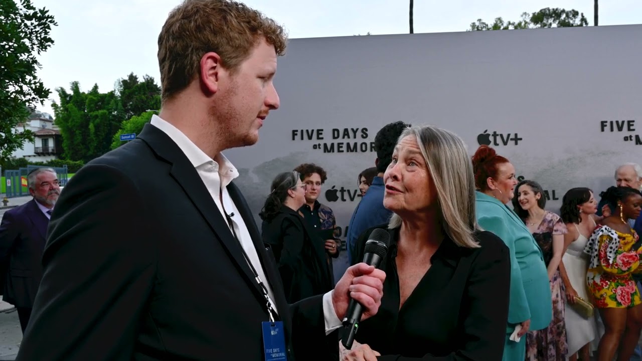 Byron Burton of Awards Focus interviews Cherry Jones at premiere of 