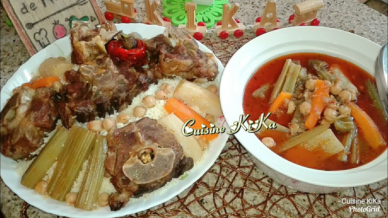كسكس العيد بالخرشف و لحم الخروف من المطبخ القبائلي