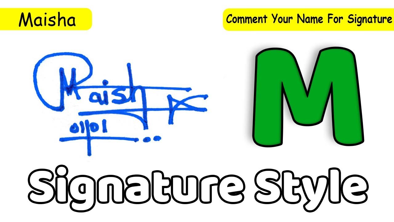 M signature style easy | How to create my name Signature | Maisha Name Signature Style