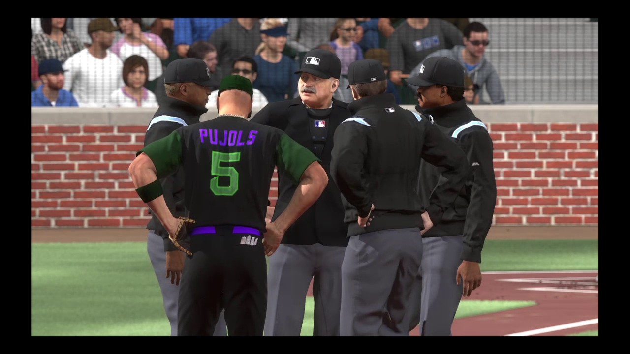 MLB® The Show™ 17 umpire conference on the field