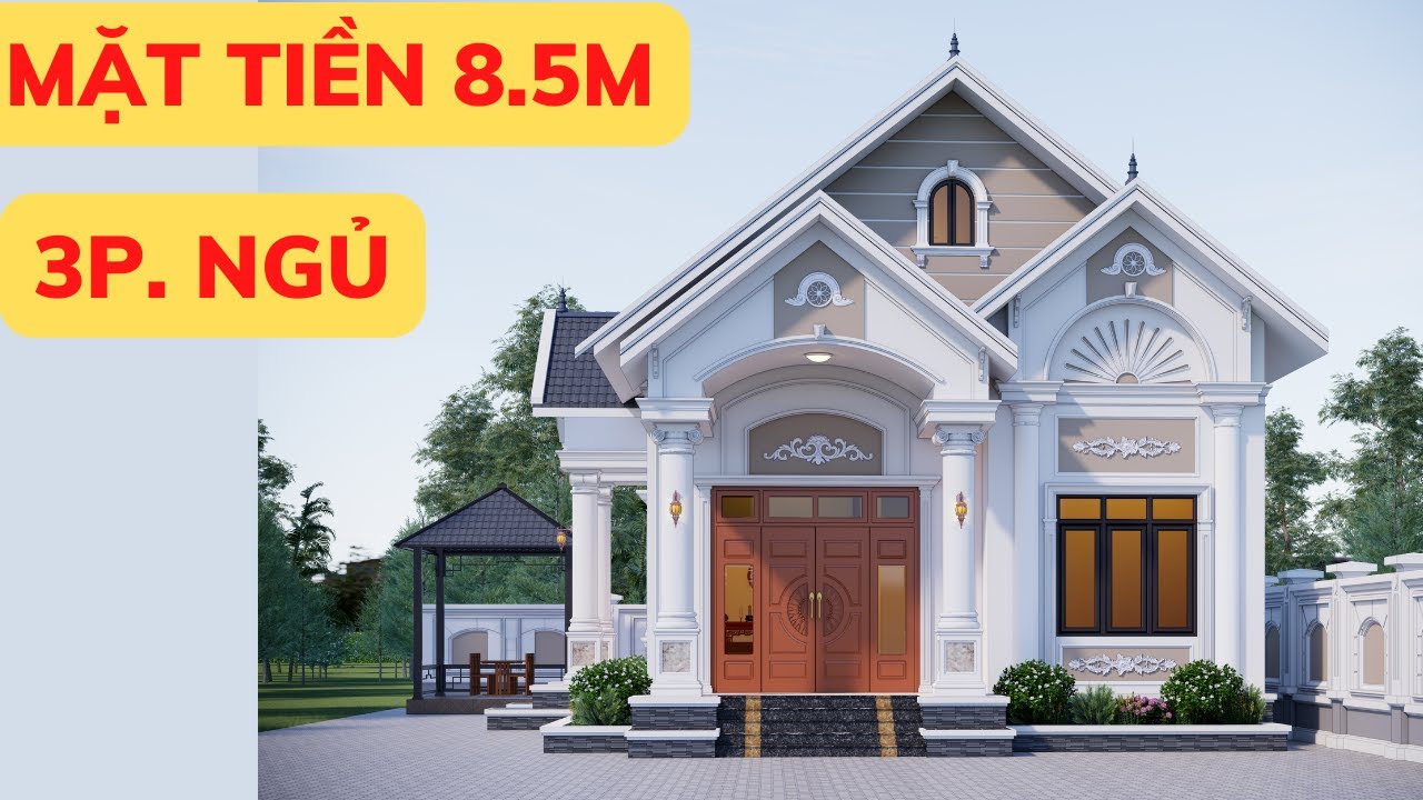 Mẫu 2502 - Ngất Ngây Với Mẫu Nhà Cấp 4 Mái Thái Tân Cổ 3 Phòng Ngủ Đẹp Mọi Góc Nhìn