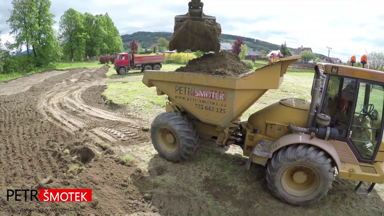 Loading Topsoil / Tatra and Hydrema / Volvo ECR 145 Digging Topsoil