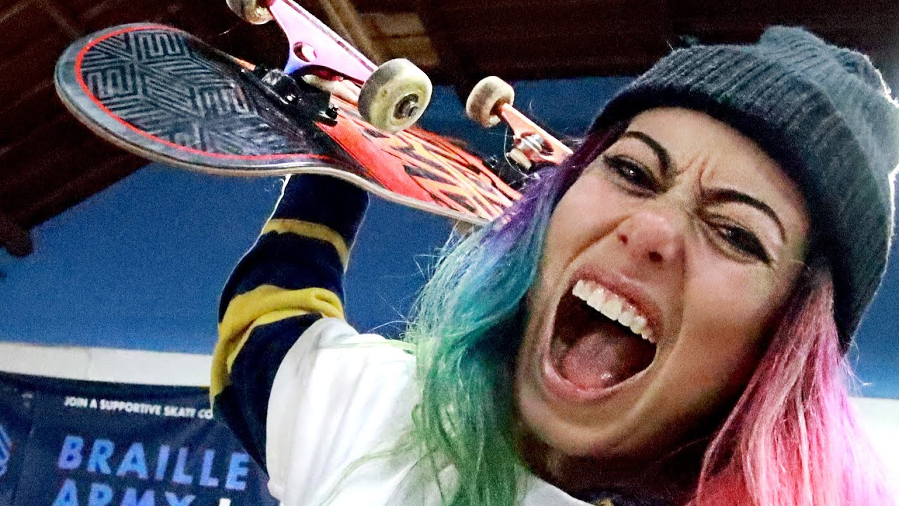 PRO SNOWBOARDER LEARNS HER DREAM SKATE TRICK!!!