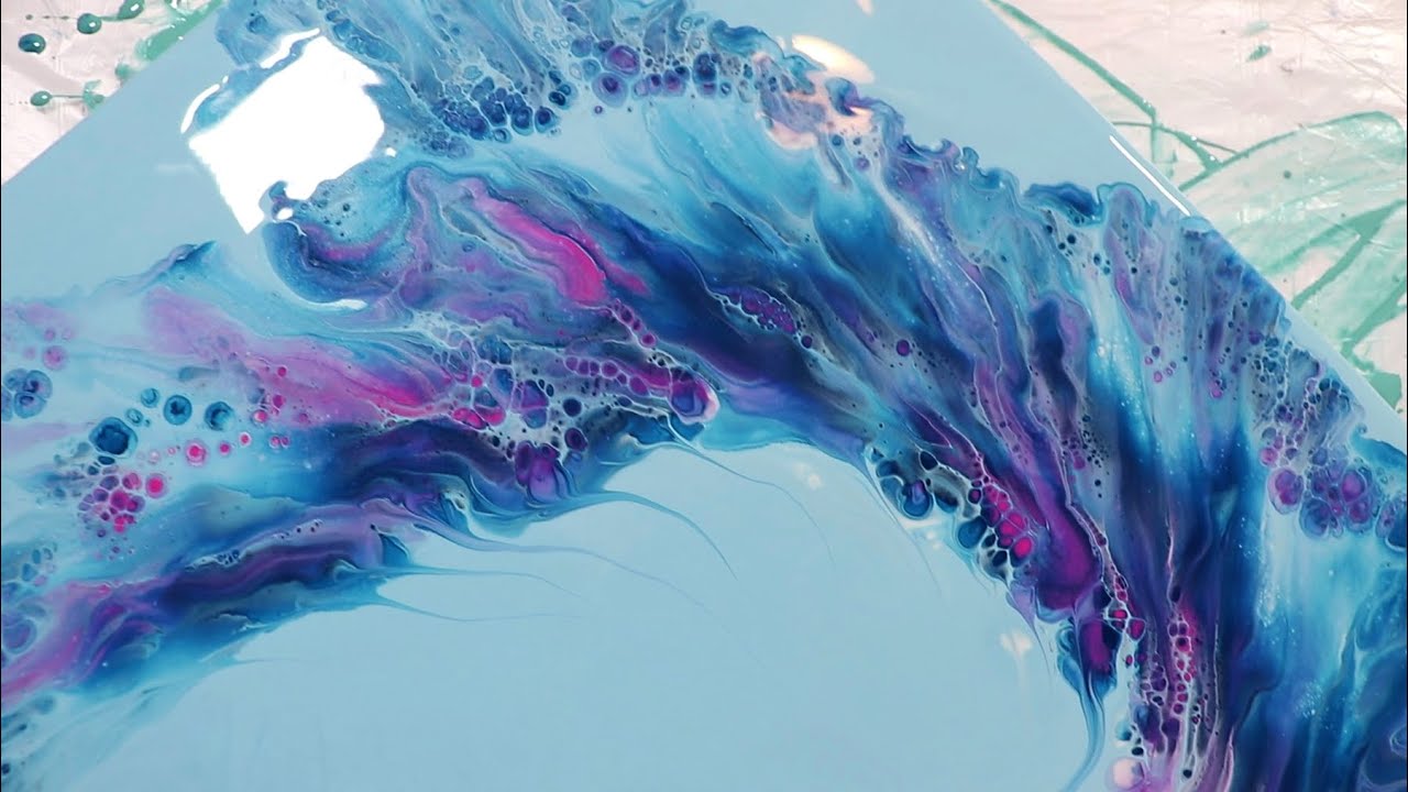 (548) Dutch pour with pastel colored base 40x60cm