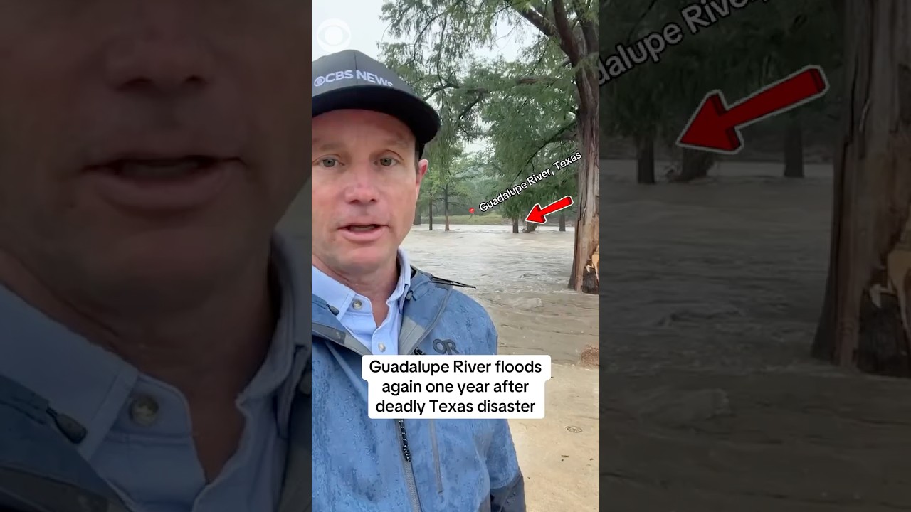 Guadalupe River floods again one year after deadly Texas disaster #shorts