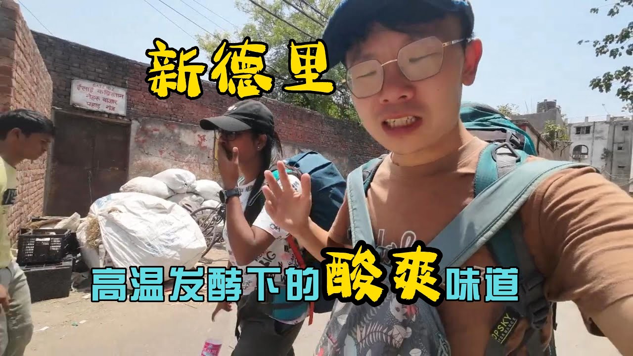 逛新德里的廉价市场，高温发酵下的酸爽味道（库存视频）#印度 #旅行 #干净又卫生