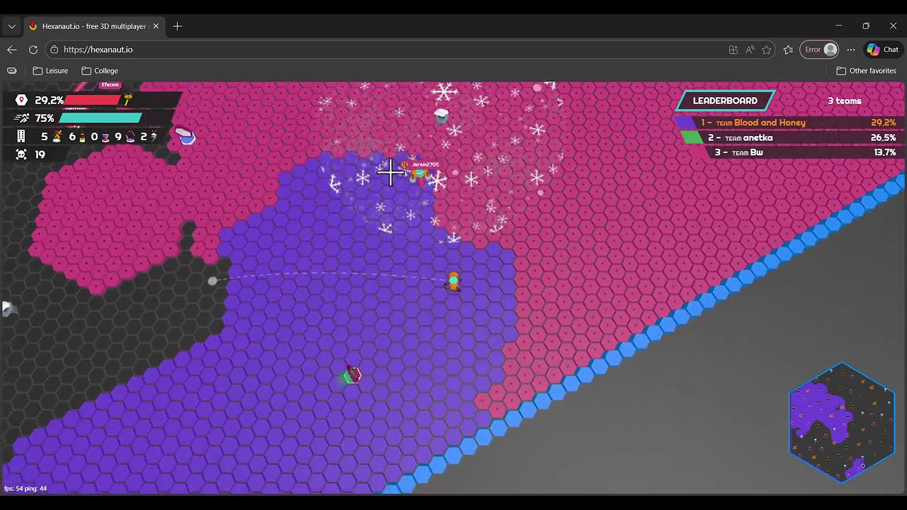 Lucky All-Bots Lobby (Hexanaut.io Weekly Mode: 10v10v10 + Grenade Frenzy)