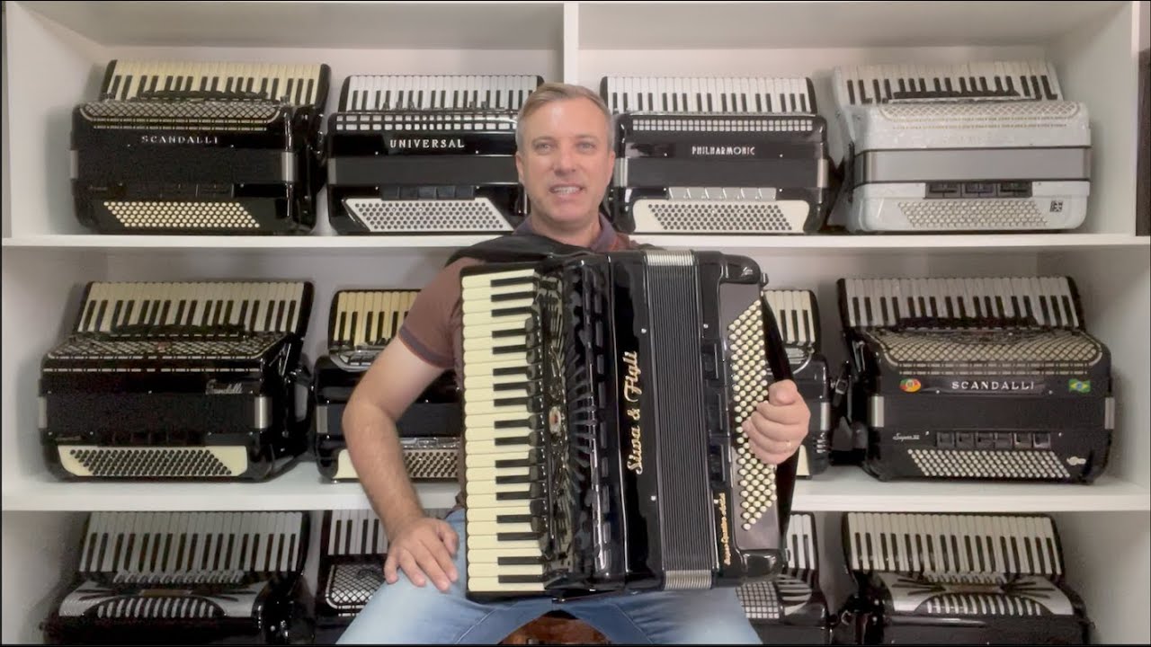 Acordeon SIWA & FIGLI - 4/5 voz - cass.duplo - Voz Binci - 14/9 Reg. - 49 cm - Jeferson Oliveira