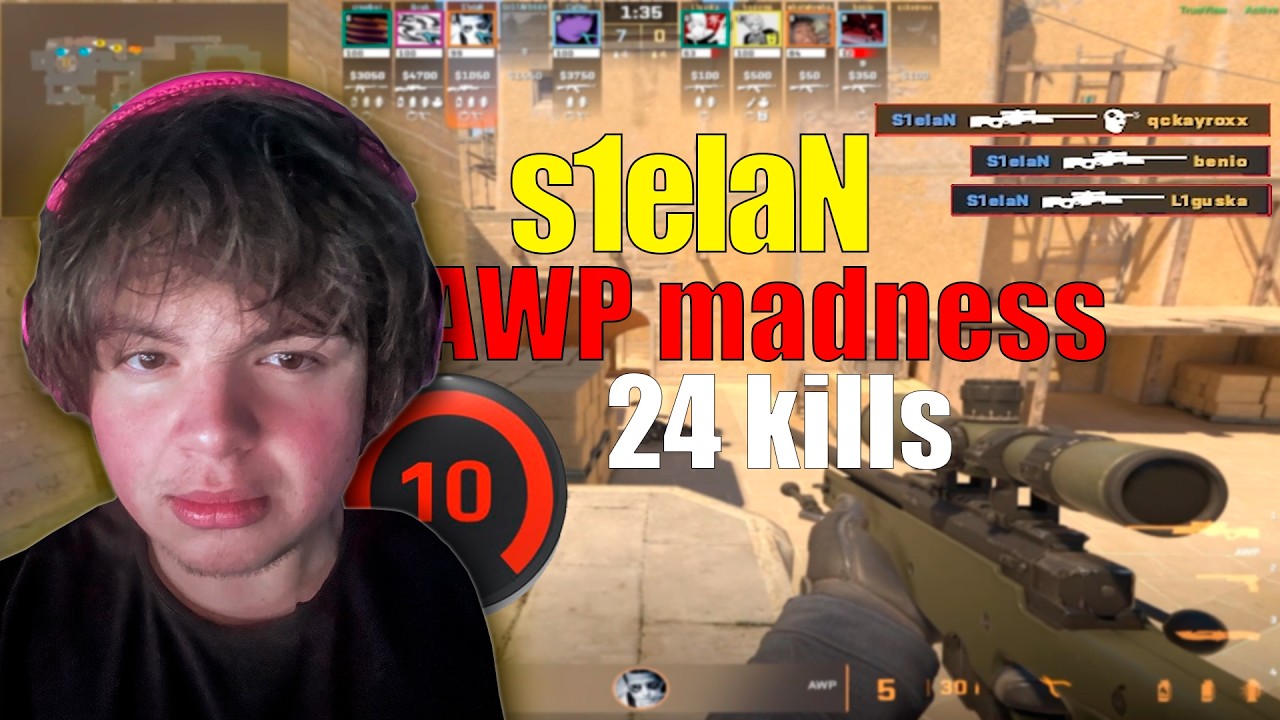 S1elaN DESTROYS opponents on FACEIT with AWP | S1elan POV 2500 elo Mirage 24-10 KILLS