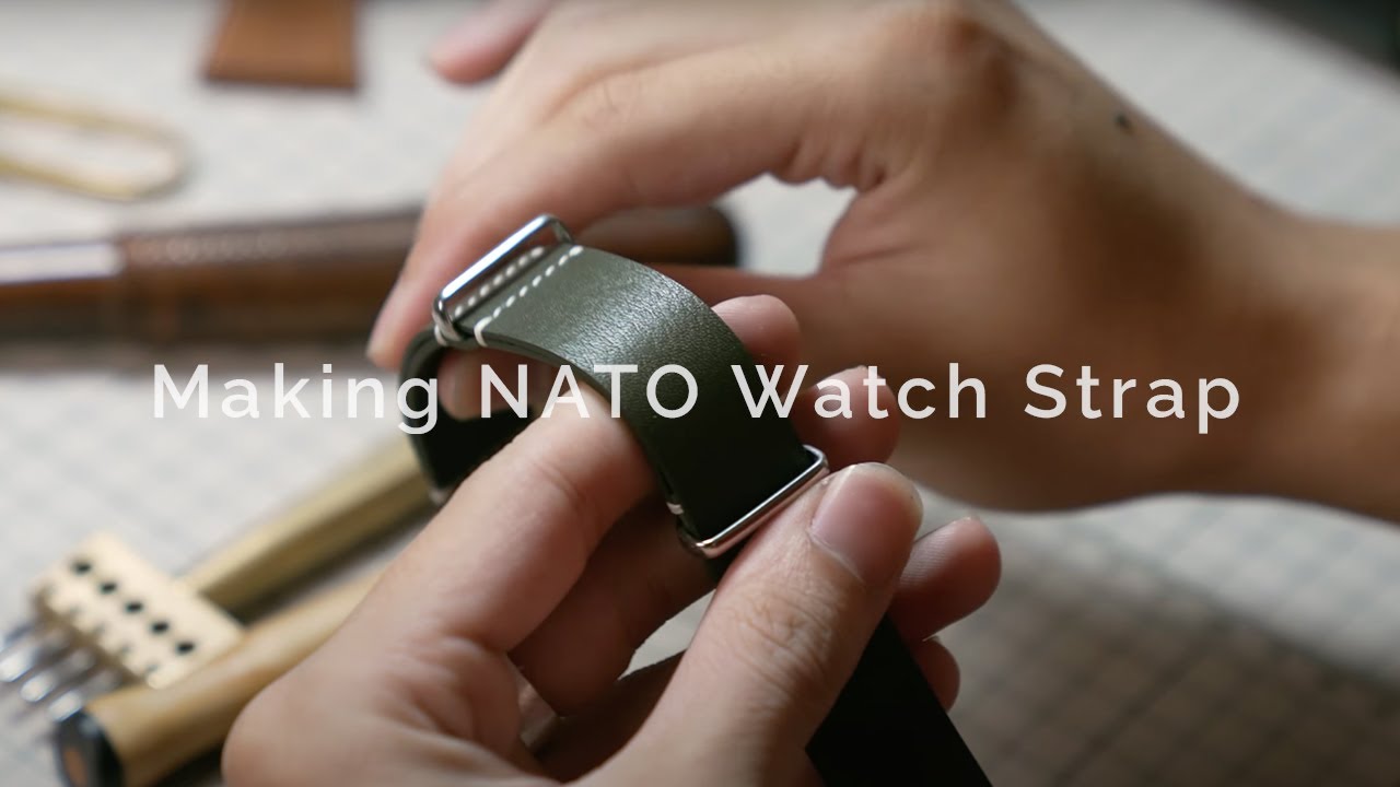 Making a NATO strap from Vachetta leather for Kurono Tokyo Watch | Handmade Watch Strap