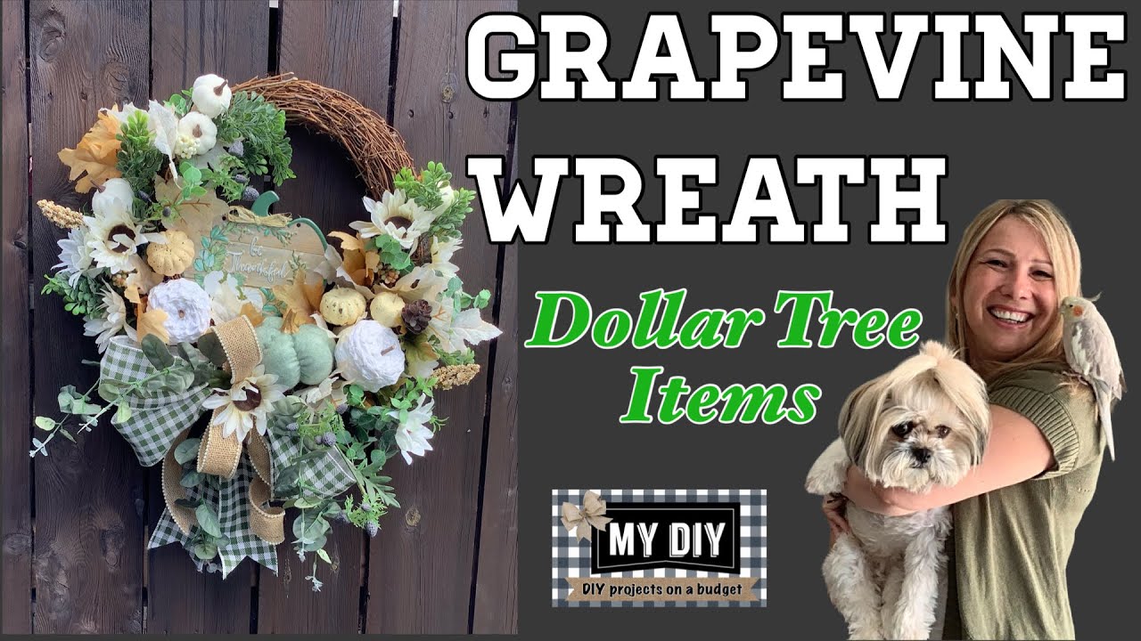 HOW TO MAKE A GRAPEVINE WREATH | FALL GRAPEVINE WREATH | DOLLAR TREE WREATH | NEUTRAL FALL WREATH