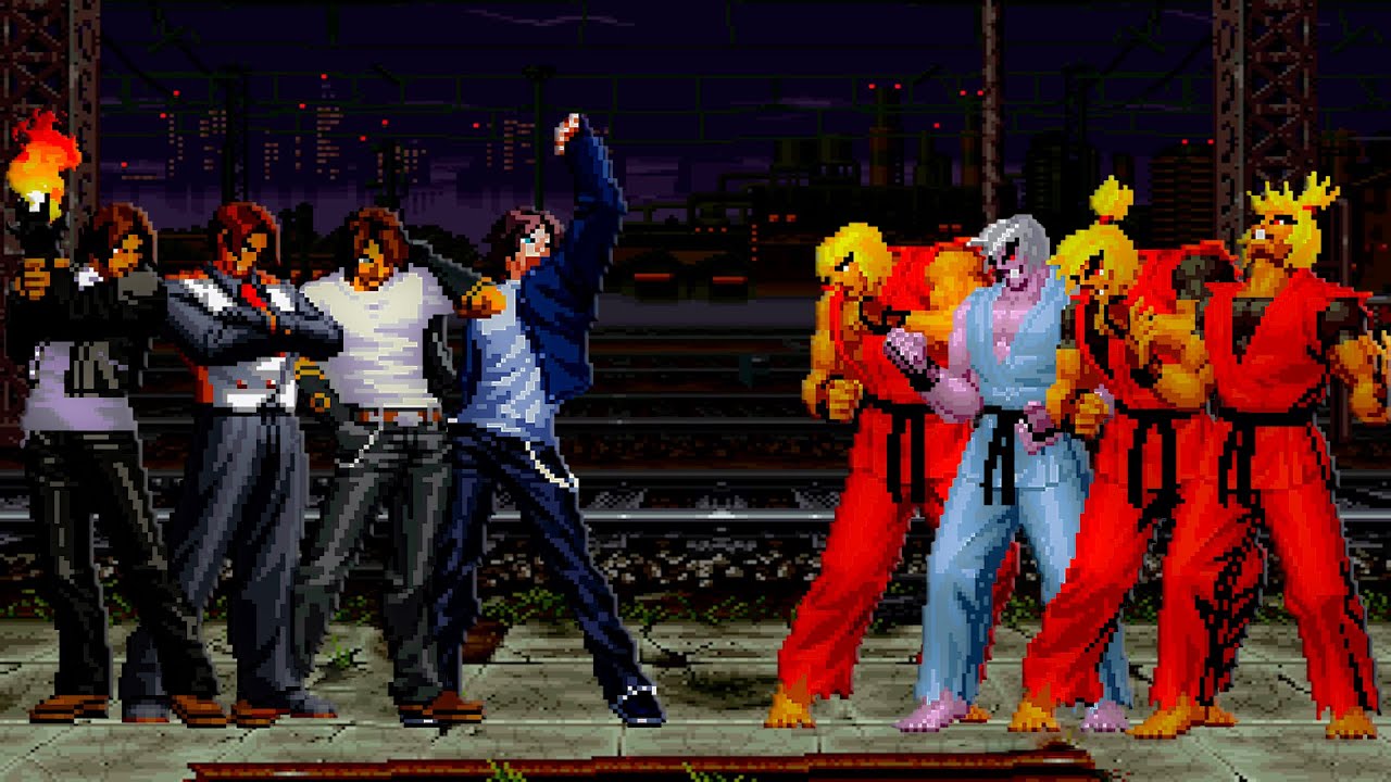 [KOF Mugen] Kyo Kusanagi Team vs Ken Masters Team