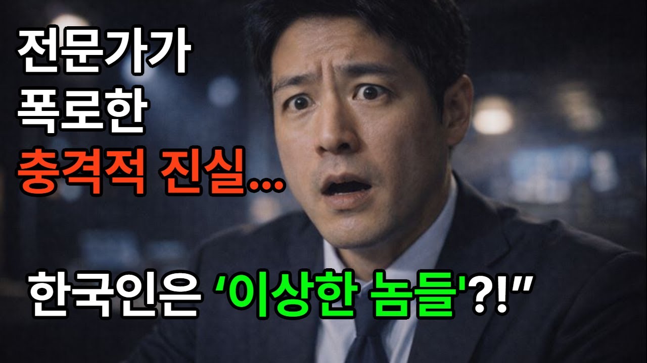 전문가가 폭로한 충격적인 진실... 한국인은 이상한놈들?!