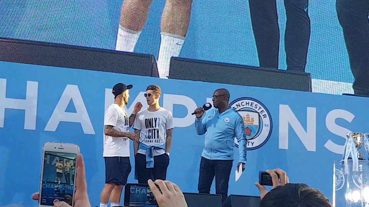 Premier league Champions celebration. Kyle walker, John stones