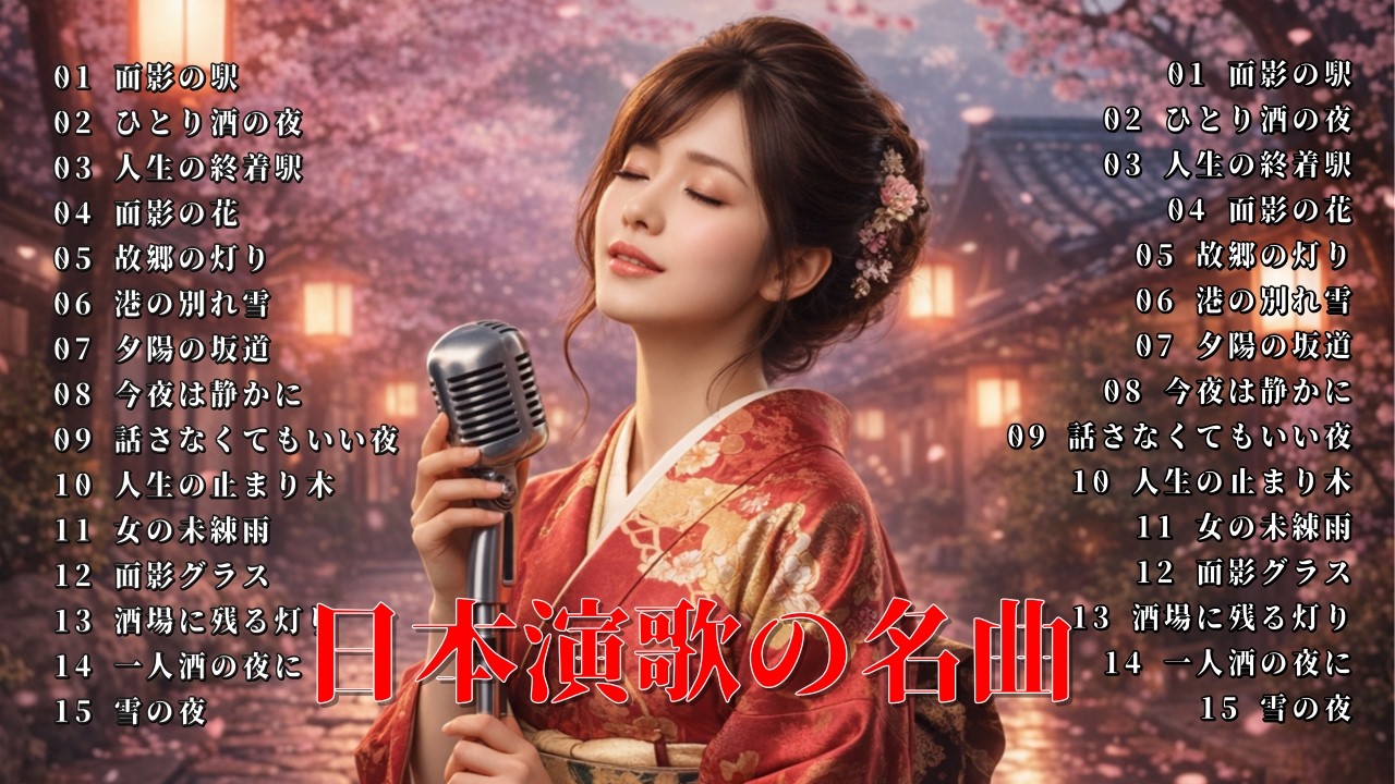 【演歌メドレー】70歳以上が夜に一人で聴く、心に沁みる昭和風名曲集 | 人生の止まり木・未練の雨 🍶