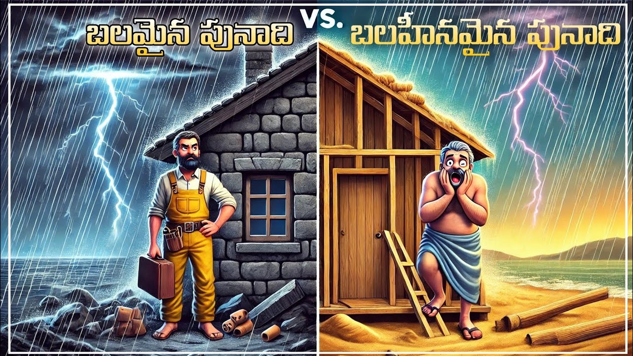 Bible Kathalu E2: బలమైన పునాది || Bible Stories in Telugu || Jesus Stories Telugu