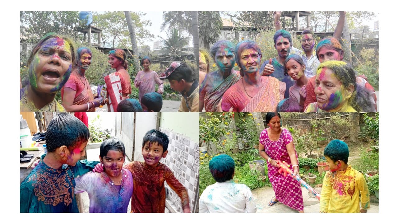 Amra Natider shate Holi khub enjoy korlam || Joint family (Chowdhury poribar)
