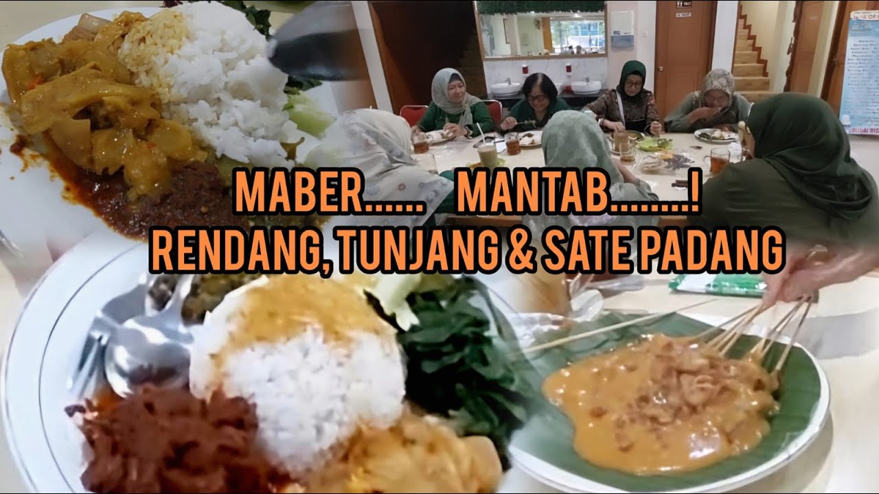 MANTAB...!  MAKAN BERSAMA ARMI, RENDANG, TUNJANG DAN SATE PADANG