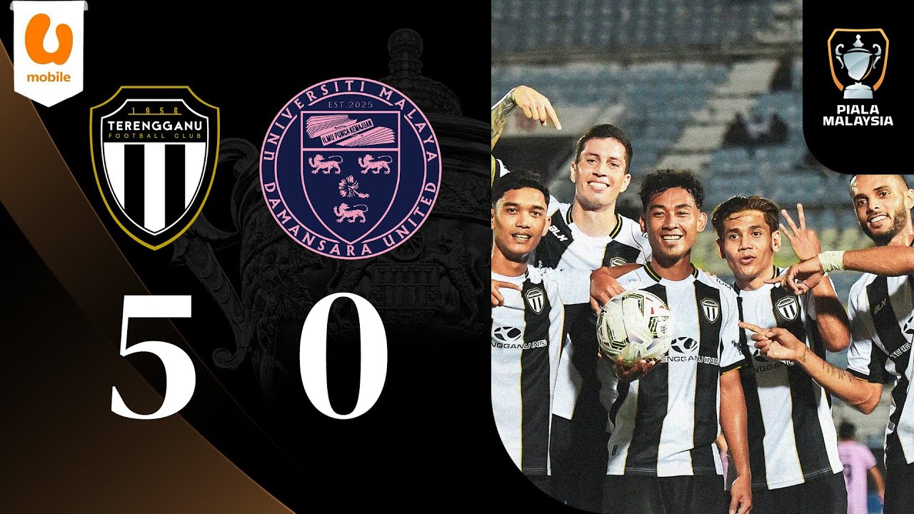 Sorotan: Terengganu FC 5-0 UM-Damansara | R16-2 | Piala Malaysia 2025-26