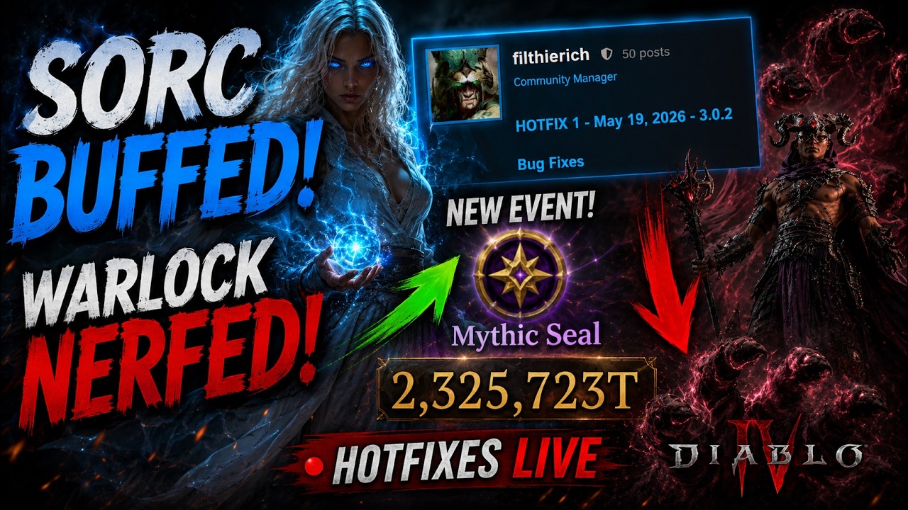 NEW PATCH LIVE Warlock NERFED SORC BUFFED NEW EVENT & HOTFIXES LIVE