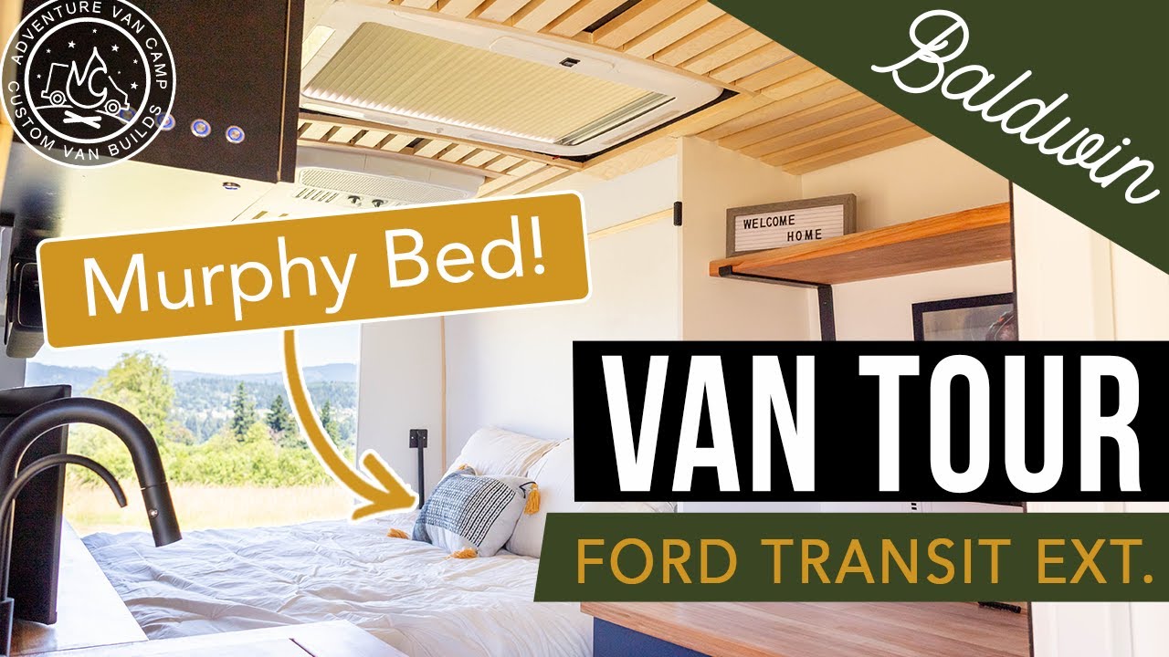 VAN TOUR - Ford Transit Conversion with a Murphy Bed & Shower