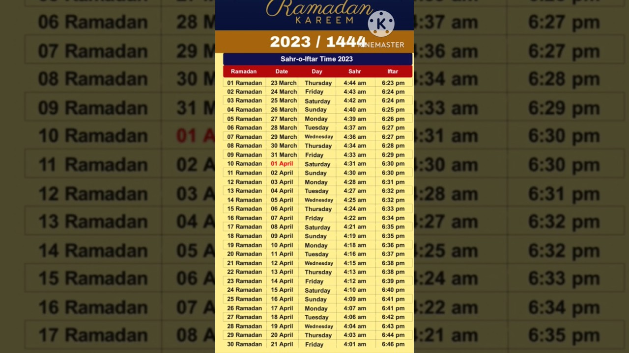 Ramadan calender 2023 ✨sehri iftar time table 2023 #shorts #youtubeshorts #shortsviral2023 #ramzan