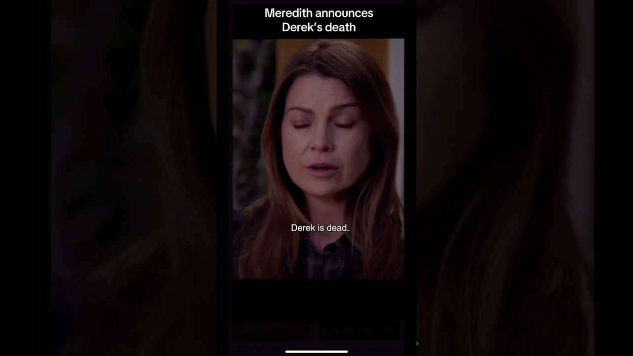 Meredith announces Derek&rsquo;s death 😔 #greysanatomy #shorts