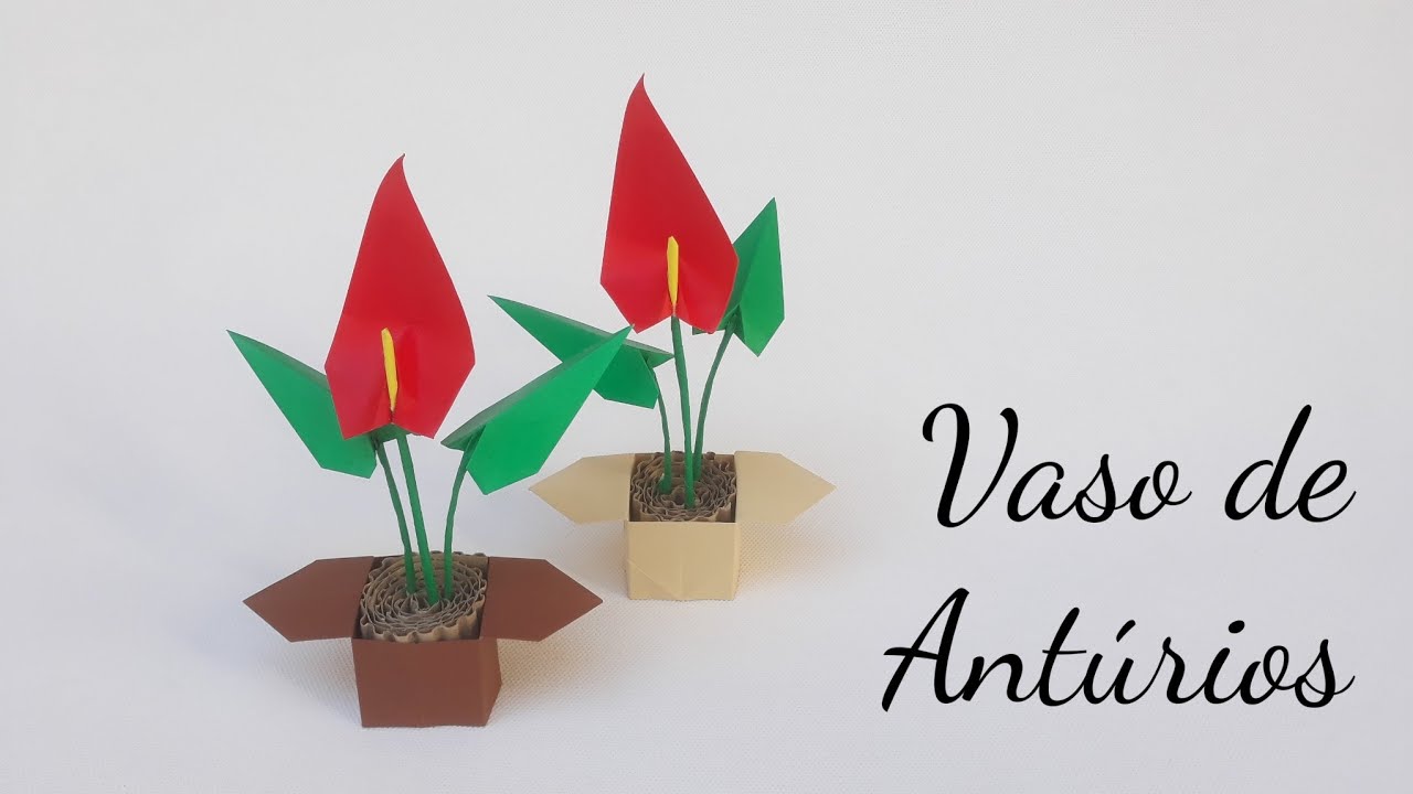 Isa Klein Tutorial 145: Como fazer um vaso de flor antúrio em origami