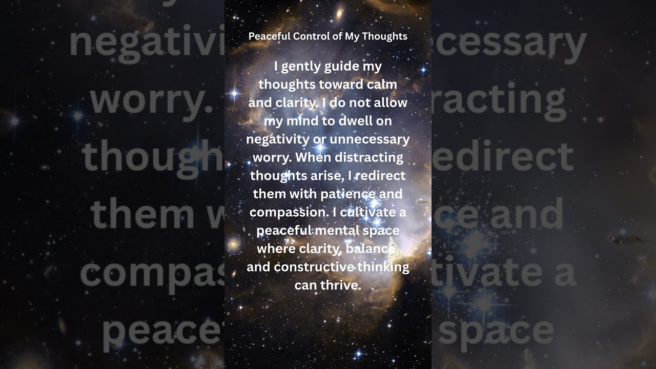 PEACEFUL CONTROL OF MY THOUGHTS Balance Patience Quiet Motivate  Manifest Gratitude 