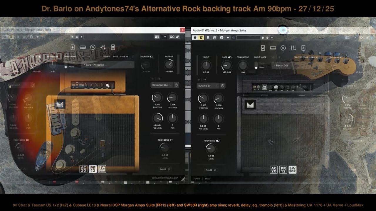 Dr. Barlo on Andytones74's Alternative Rock backing track Am 90bpm - 27/12/25