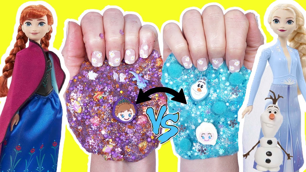 Disney Frozen DIY Slime Making and Mixing Tutorial with Anna, Elsa, Olaf Dolls! Crafts for Kids