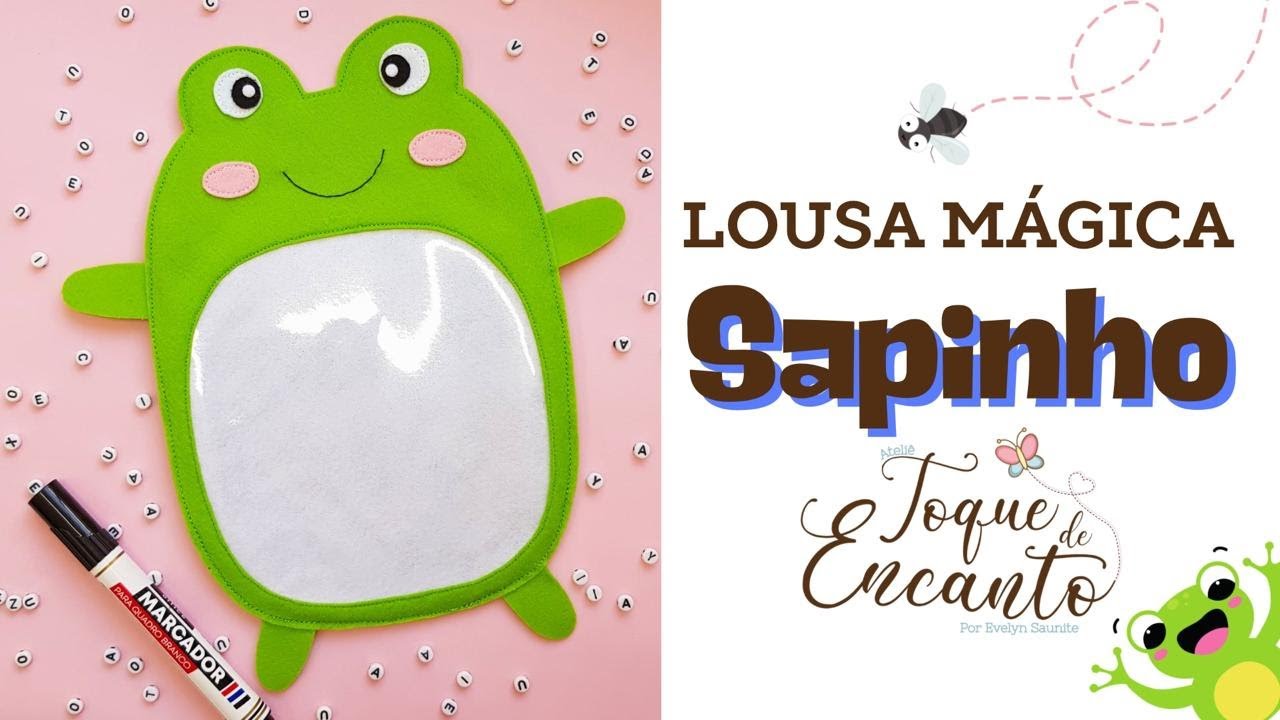Lousa Mágica Sapinho em feltro - Passo a passo + molde gratuito