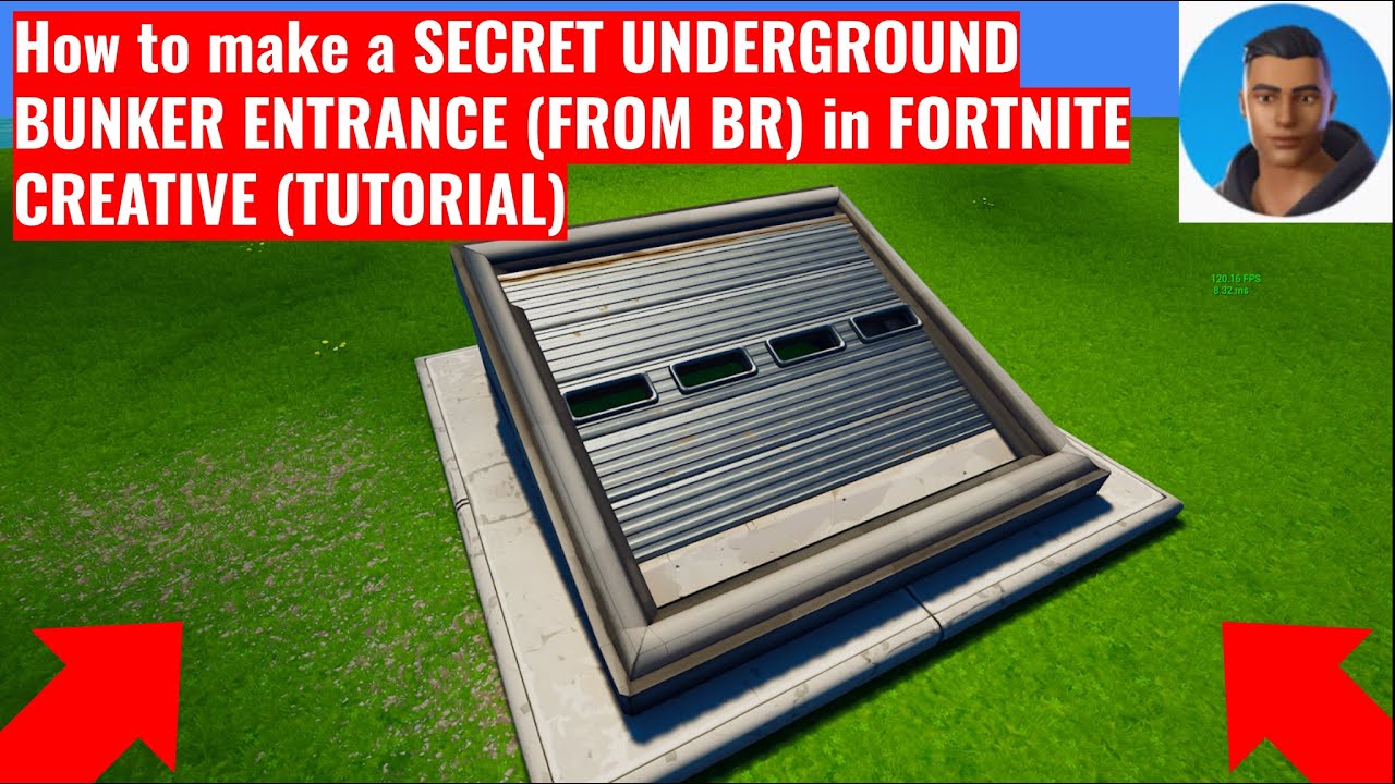 Как сделать СЕКРЕТНЫЙ ВХОД В ПОДЗЕМНЫЙ БУНКЕР в режиме творчества FORTNITE (УЧЕБНОЕ ОБУЧЕНИЕ)