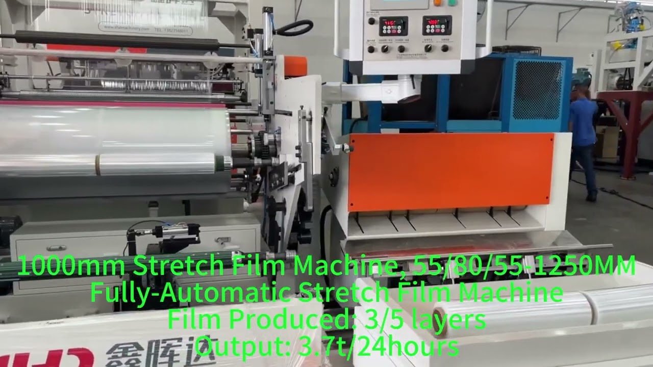 1m Fully Automatic Stretch Film Machine|Stretch Wrap Extruder|Plastic Wrap Machine