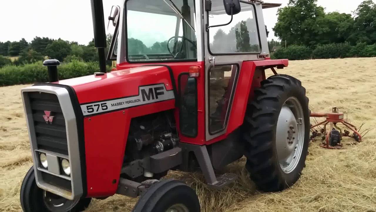 Massey Ferguson 575 Tractor, Tedding Hay/Grass With PZ Haybob