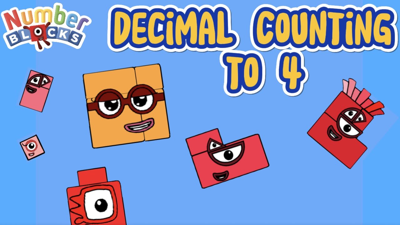 Numberblocks Decimal Counting to 4 ｜Algodoo