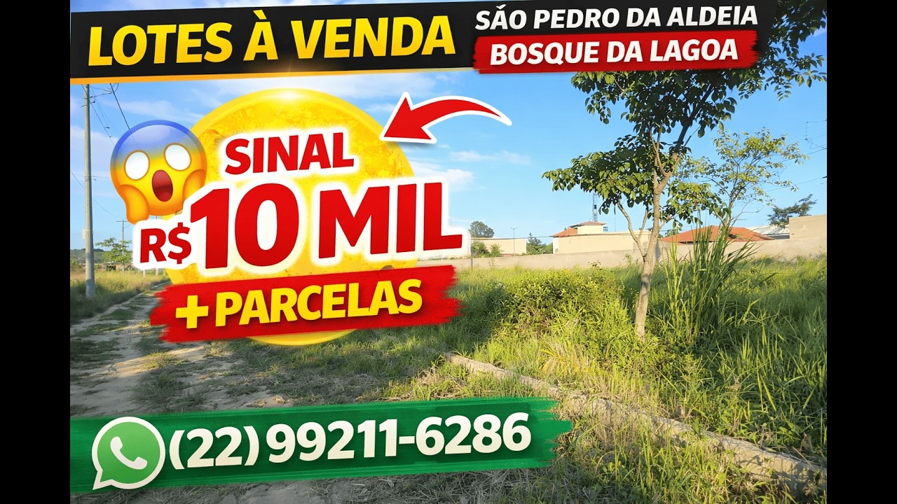 Lotes à Venda em São Pedro da Aldeia – Condomínio Bosque da Lagoa | Sinal de R$ 10 Mil + Parcelas