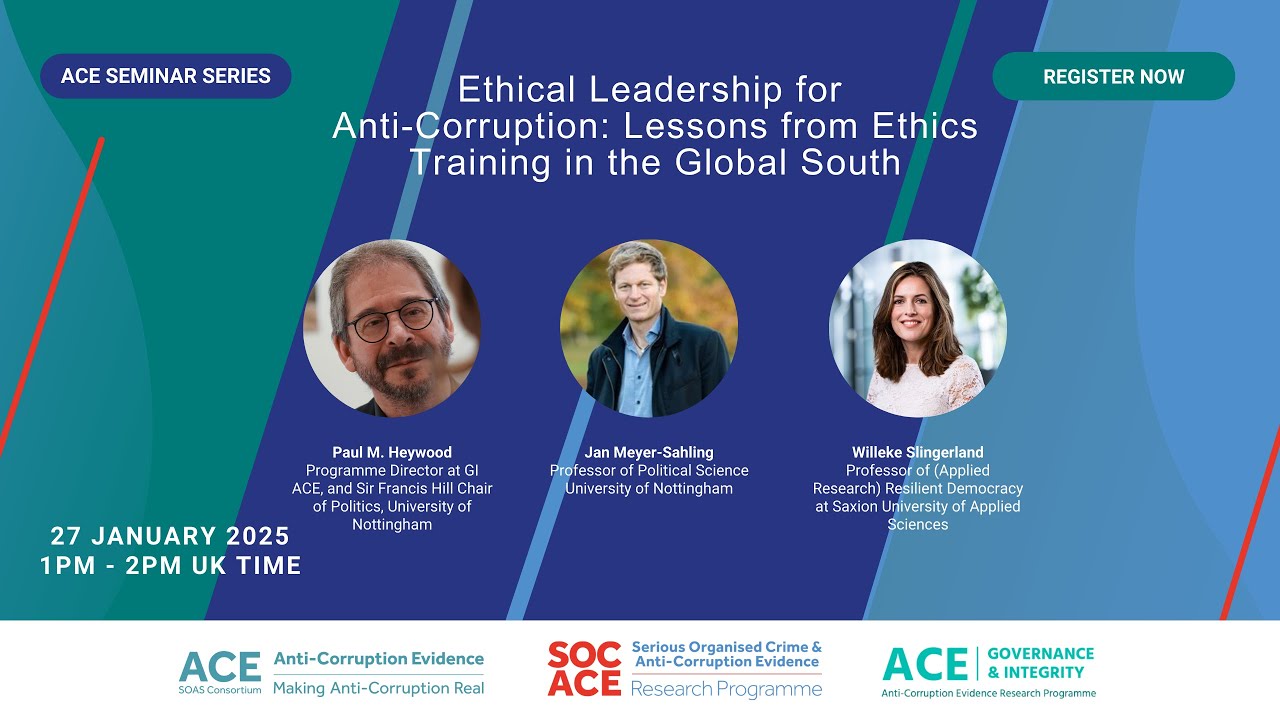 Ace Seminar Series: Ethical Leadership: Lessons from Ethics Training in the Global South