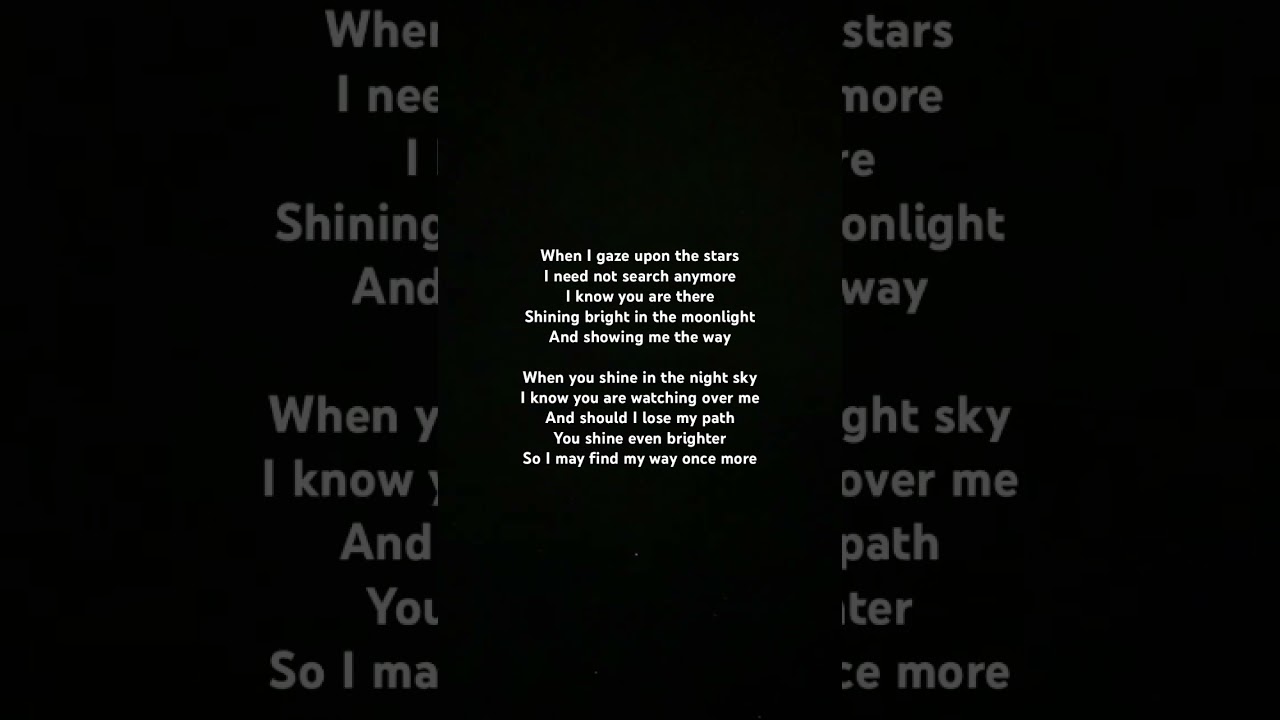 «You are my guiding star» 