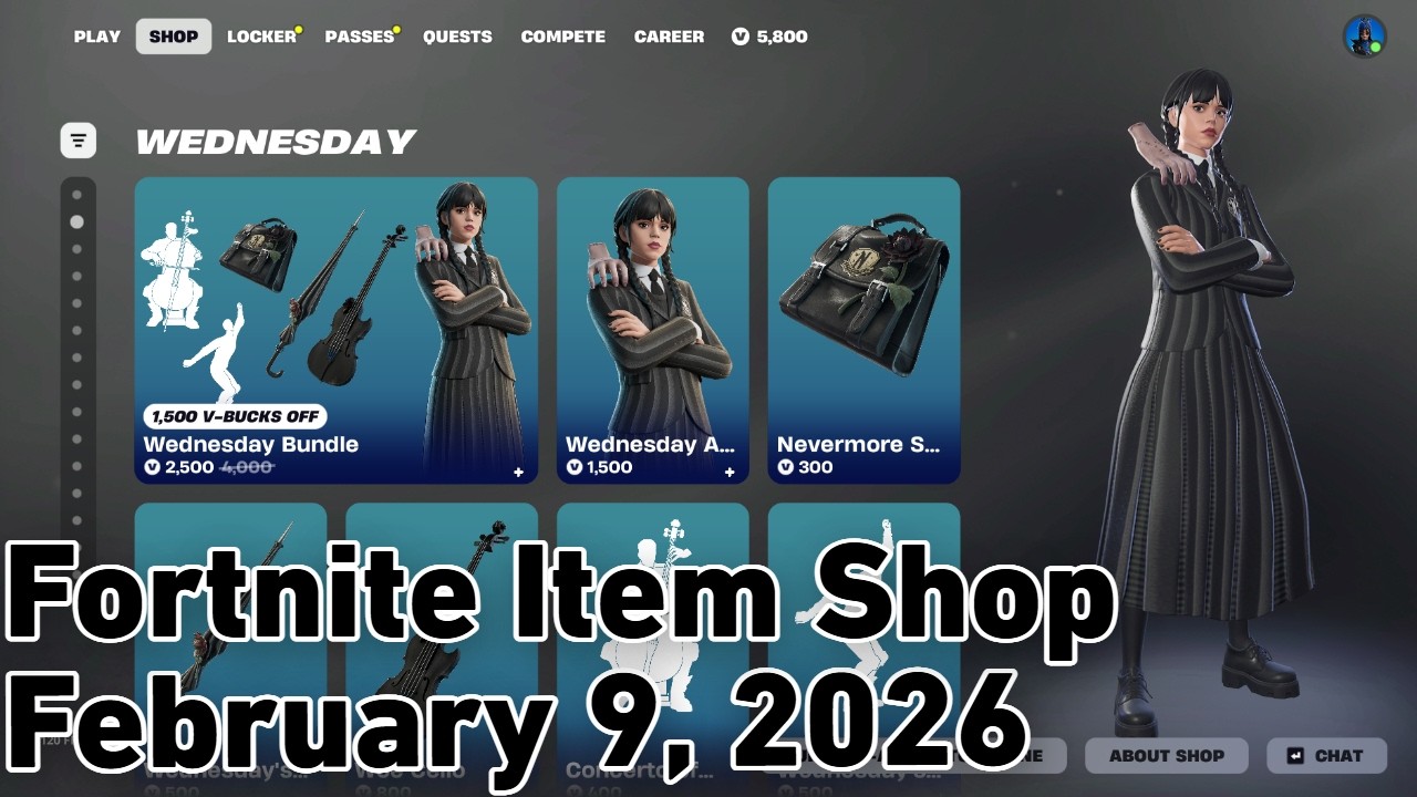 WEDNESDAY & TERRIFIER COLLAB SKINS ARE BACK! Fortnite Item Shop