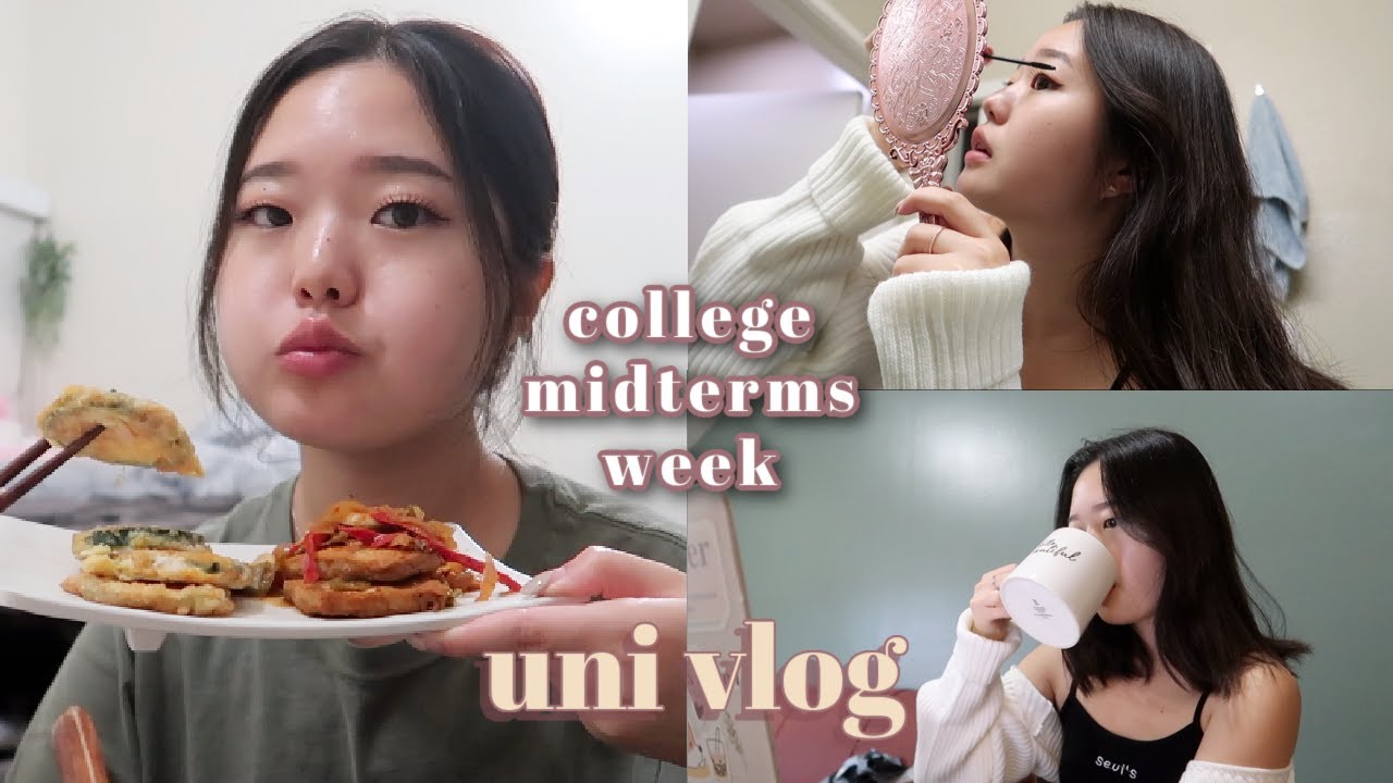 university midterms week vlog (lots of eating, studying, & friends!) 🙇🏻‍♀️📚