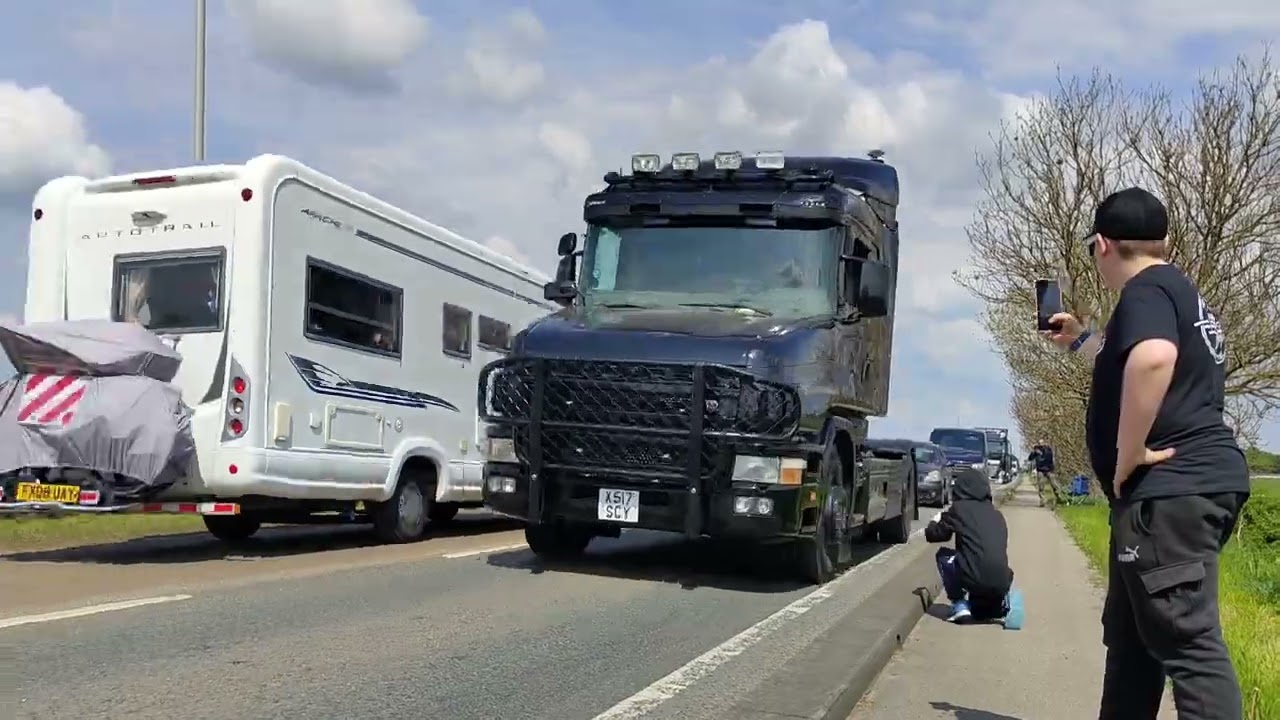 trucks leaving truckfest Lincoln 6.5.24