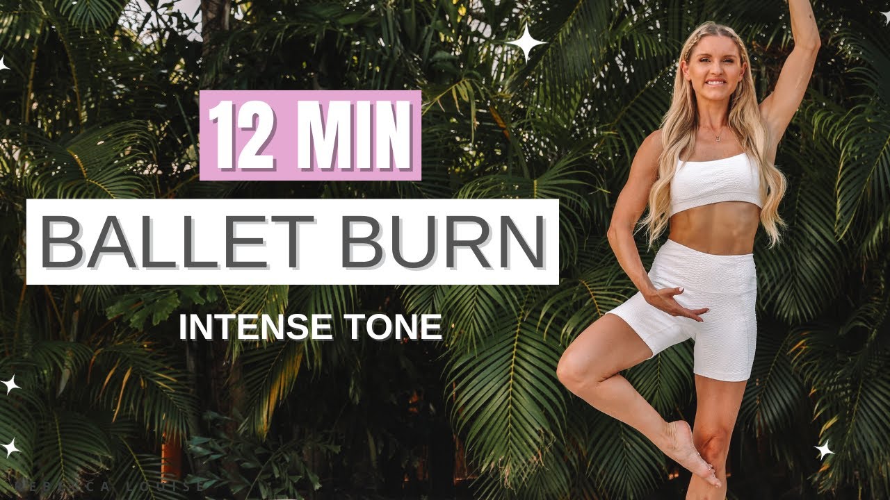 12 MIN BALLET BARRE BURN - INTENSE TONE! Dancer workout | Rebecca Louise