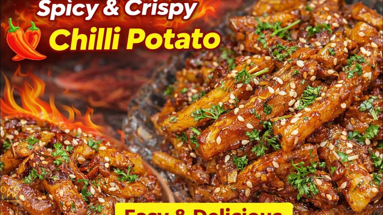 😍😎😋Easy and tasty chilly potato recipe#chilli potato # 😋easyrecipe #himemadechillypotato